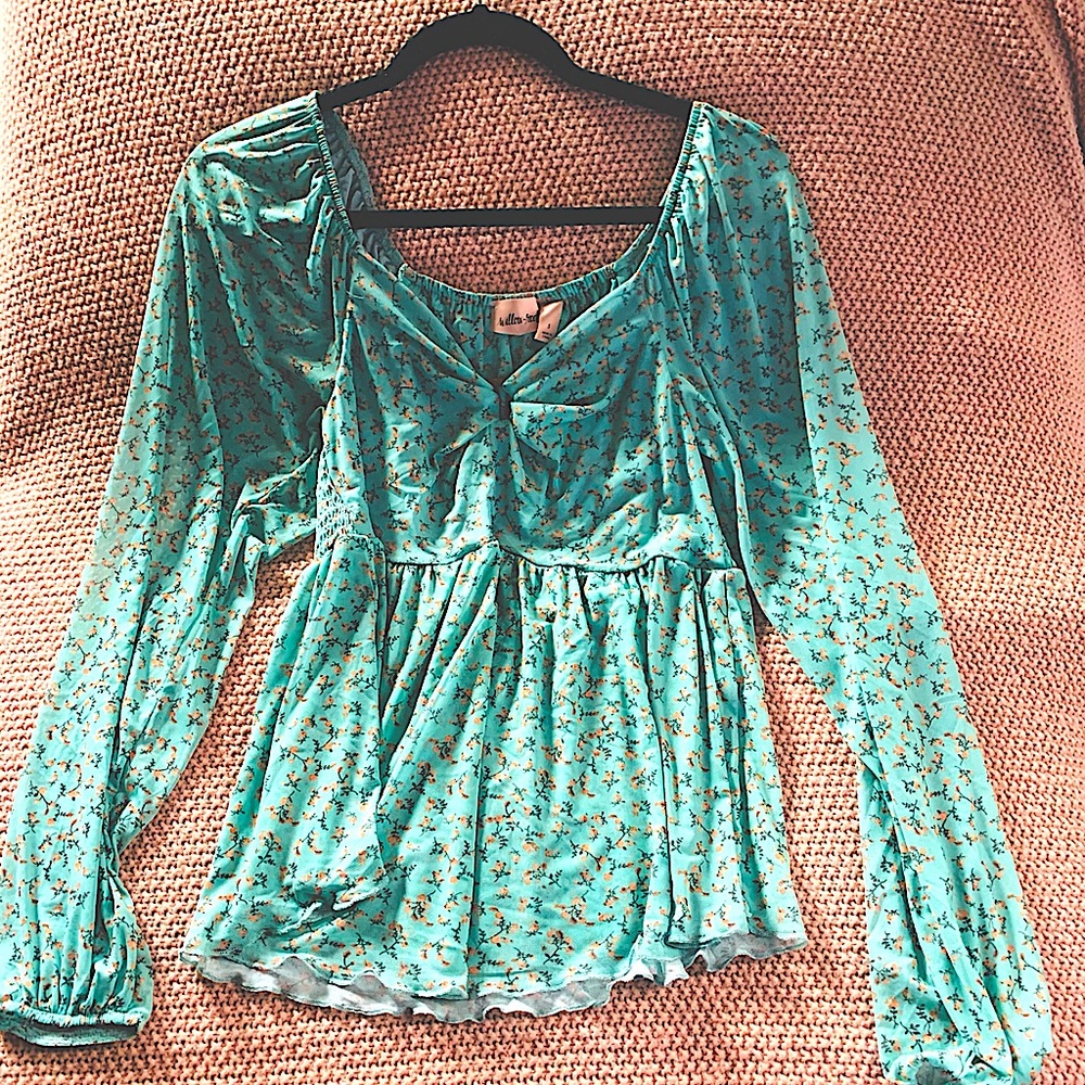 Willow Root Long Sleeve Dress Top- S